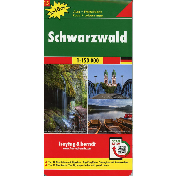 Schwarzwald, Autokarte 1:150.000, Top 10 Tips, Blatt 15 Straßenkarte FREYTAG + BERNDT