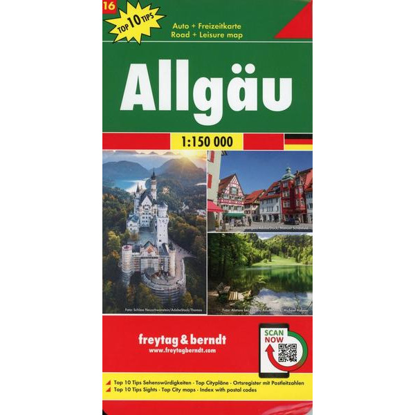  Allgäu, Autokarte 1:150.000, Top 10 Tips, Blatt 16 - Straßenkarte