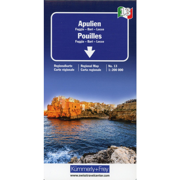 KuF Italien Regionalkarte 13 Apulien 1 : 200 000 Straßenkarte KÜMMERLY UND FREY