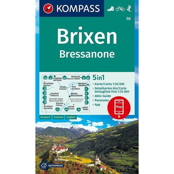 KOMPASS Wanderkarte Brixen, Bressanone 1:50 000 Wanderkarte KOMPASS KARTEN GMBH