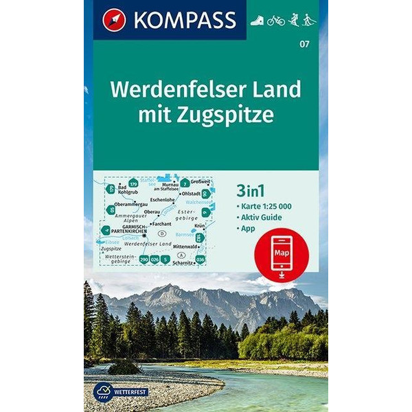 KOMPASS Wanderkarte Werdenfelser Land mit Zugspitze 1:25 000 Wanderkarte KOMPASS KARTEN GMBH