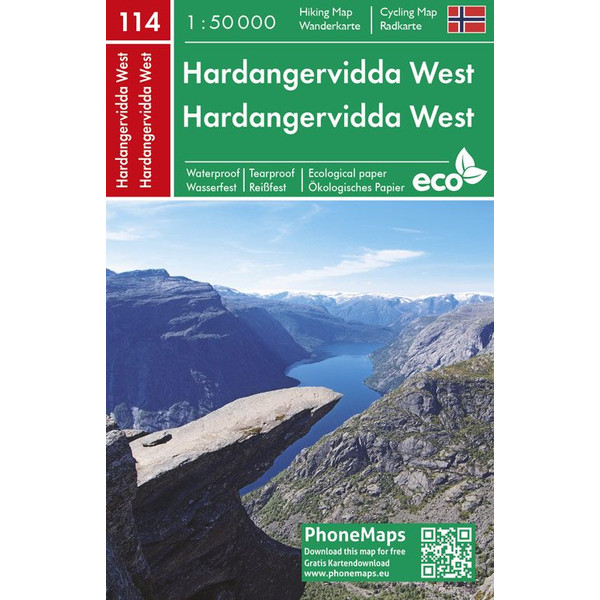 Hardangervidda West, Wander - Radkarte 1 : 50 000 Wanderkarte FREYTAG + BERNDT
