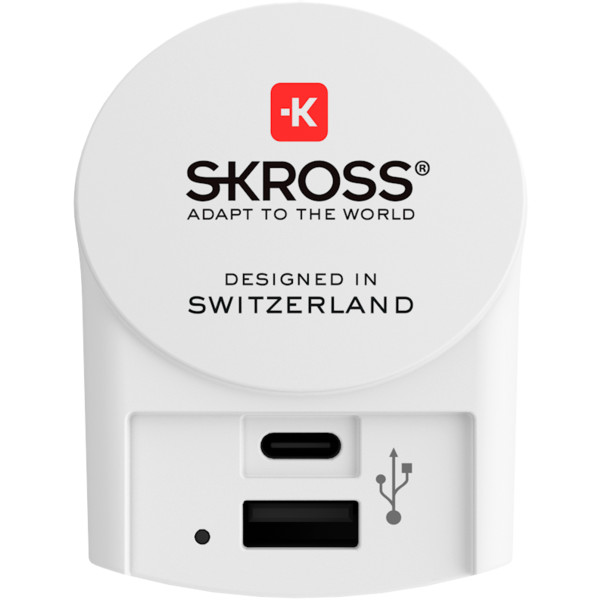 SKROSS EURO USB CHARGER A/C Reisestecker WHITE