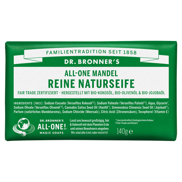 Dr. Bronner' s REINE NATURSEIFE (STÜCKSEIFE) Outdoor Seife MANDEL