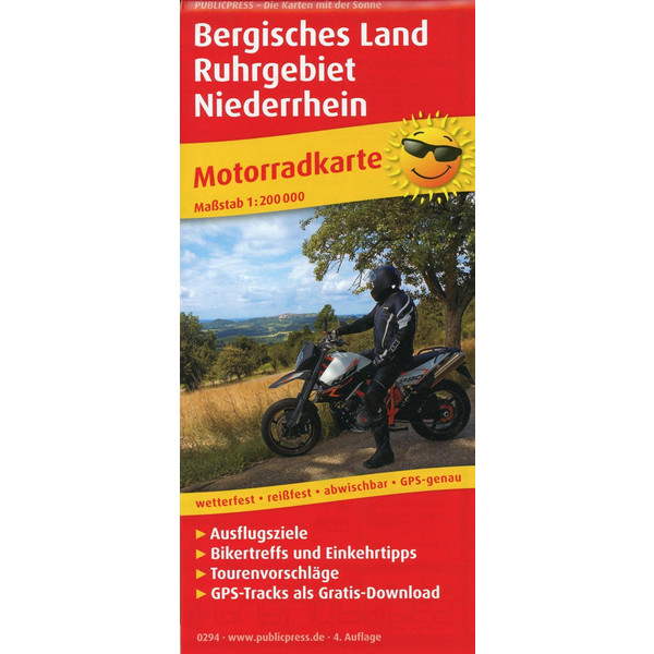 BERGISCHES LAND - RUHRGEBIET - NIEDERRHEIN 1:200 000 Straßenkarte PUBLICPRESS