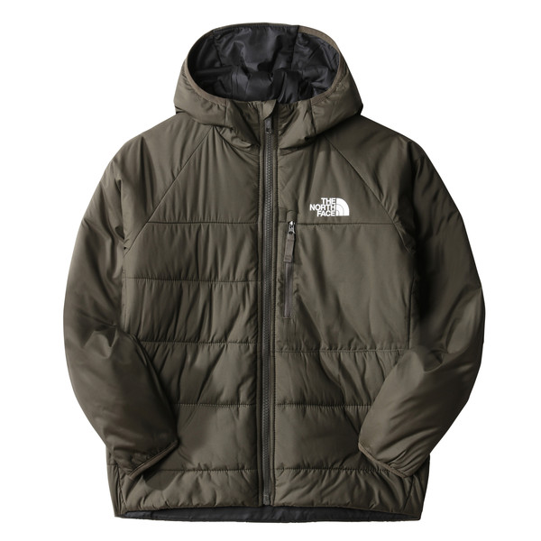 The North Face REVERSIBLE PERRITO JACKET Kinder Winterjacke NEW TAUPE GREEN-TNF BLACK