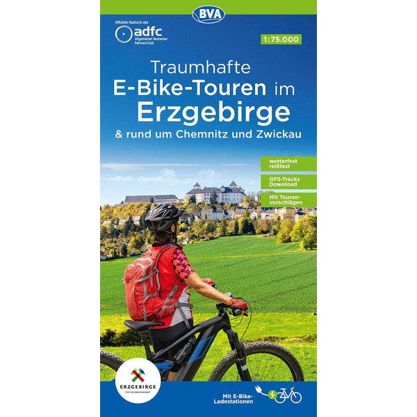 ADFC TRAUMHAFTE E-BIKE-TOUREN IM ERZGEBIRGE Fahrradkarte BVA BIELEFELDER VERLAG