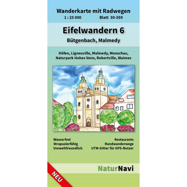  EIFELWANDERN 6 - BÜTGENBACH, MALMEDY - Wanderkarte