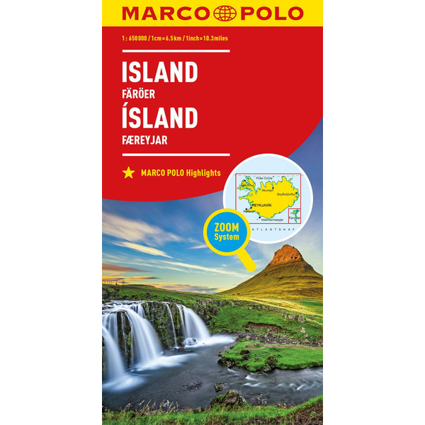 MARCO POLO LÄNDERKARTE ISLAND, FÄRÖER 1:650 000 Karte MAIRDUMONT
