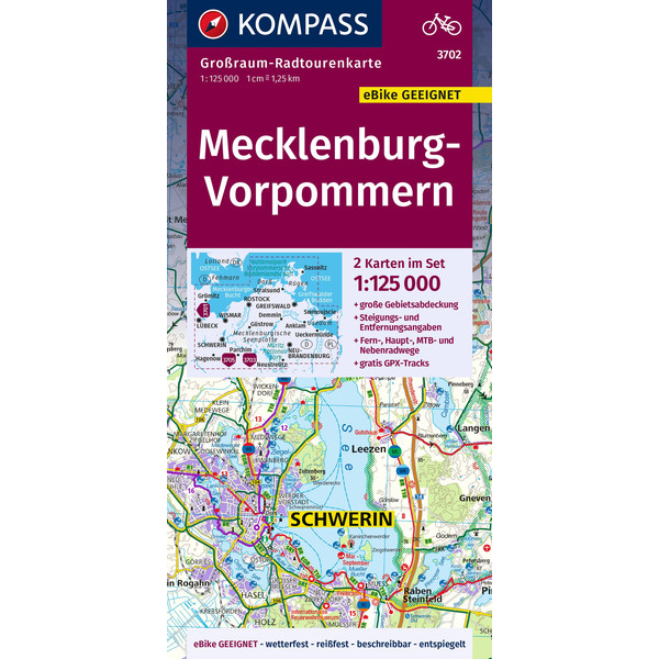 KOMPASS GRK 3702 MECKLENBURG-VORPOMMERN Fahrradkarte KOMPASS KARTEN GMBH