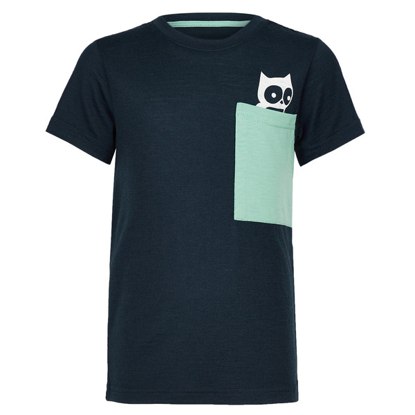 Namuk PLUTO MERINO POCKET T-SHIRT Kinder T-Shirt TRUE NAVY / NORTHERN LIGHTS