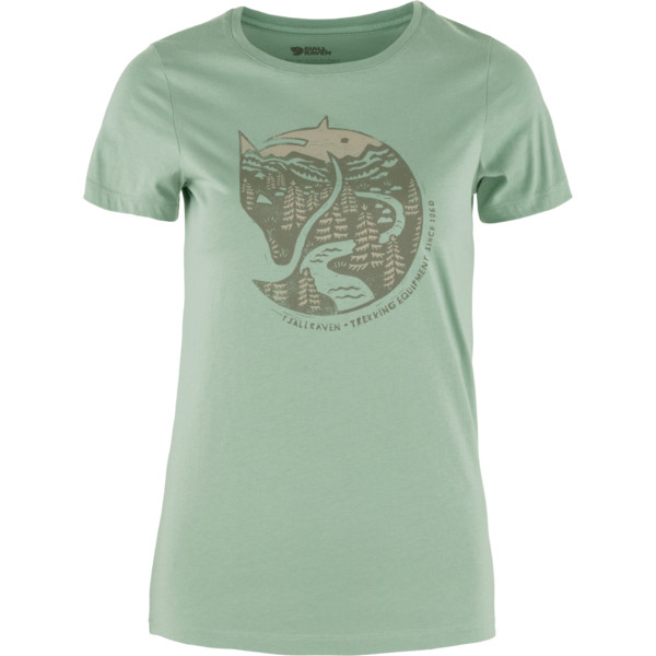 Fjällräven ARCTIC FOX PRINT T-SHIRT W Damen T-Shirt MISTY GREEN