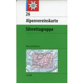  DAV Alpenvereinskarte 26 Silvrettagruppe 1 : 25 000 mit Wegmarkierungen und Skirouten  - Wanderkarte