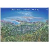  Panoramakarte Alpen  - Poster