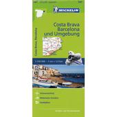  Michelin Zoomkarte Costa Brava, Barcelona und Umgebung 1 : 150 000  - Straßenkarte