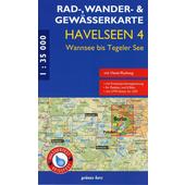  Rad-, Wander- und Gewässerkarte Havelseen 4: Wannsee bis Tegeler See  - Fahrradkarte
