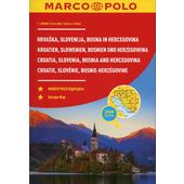  MARCO POLO Reiseatlas Kroatien, Slowenien, Bosnien und Herzegowina 1 : 300.000  - Straßenkarte