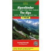  Alpenländer - Österreich - Slowenien - Italien - Schweiz - Frankreich, Autokarte 1:500.000  - Straßenkarte