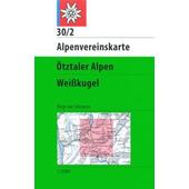  DAV Alpenvereinskarte 30/2 Ötztaler Alpen Weißkugel 1 : 25 000 Wegmarkierungen  - Wanderkarte