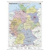  Deutschland, politisch 1 : 1 000 000. Wandkarte Kleinformat mit Metallstäben  - Poster