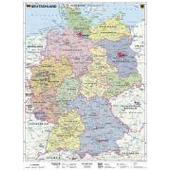  Deutschland, politisch 1 : 1 000 000. Wandkarte Kleinformat ohne Metallstäbe  - Poster