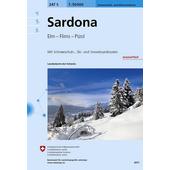  Swisstopo 1 : 50 000 Sardona Schneeschuh- und Skitourenkarte  - Wanderkarte