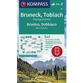 KOMPASS Wanderkarte Bruneck, Toblach, Hochpustertal / Brunico, Dobbiaco, Alta Pusteria 1:50 000  - Wanderkarte