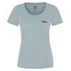  FJÄLLRÄVEN LOGO T-SHIRT W Frauen - T-Shirt - CLAY BLUE-MELANGE