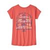  GIRLS'  REGENERATIVE ORGANIC CERTIFIED COTTON GRAPHIC T-SHIRT Kinder - TEACH HOW TO SAVE: CORAL